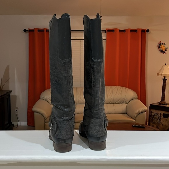 Crown Vintage Bonnie Buckle Detail Knee High Riding Boots Size 8.5 M - Picture 6 of 8